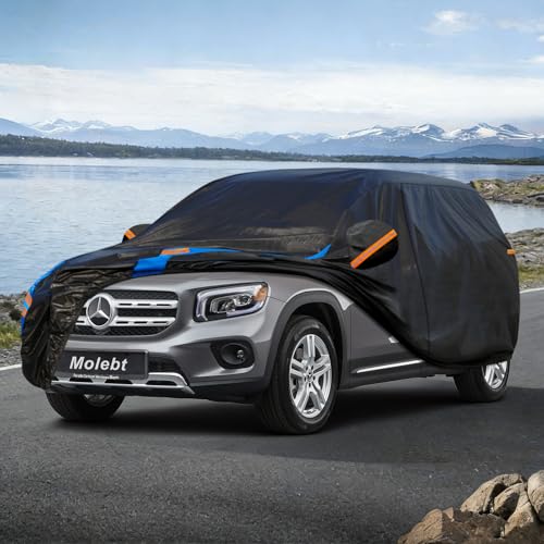 Image of Custom Fit Car Cover for Mercedes Benz GLB 180 200 250 AMG 35 45 (2019-2026), Upgraded Waterproof All Weather Outdoor Auto Cover with Driver Door Zipper & Mirror Pockets, UV /Snow Protection