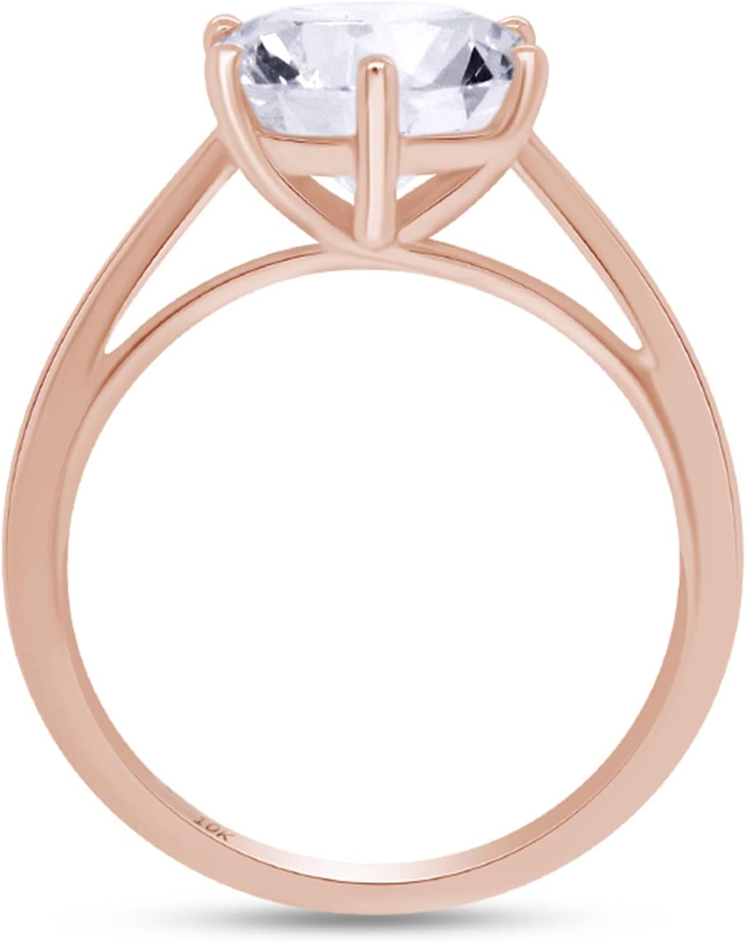 SAVEARTH DIAMONDS 1 1/5 Cttw 7MM Round Cut Lab Created Moissanite Diamond Solitaire Style Engagement Ring For Women In 10K Solid Gold (VVS1 Clarity, 1.20 Cttw)