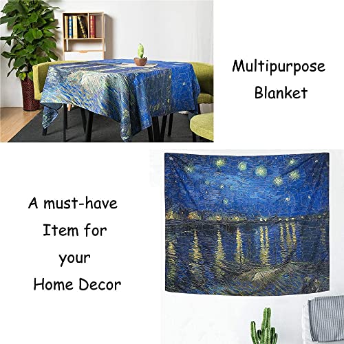 Sinsoledad Blacklight Classical Tapestry Uv Reactive Art Tapestry Starry Nigth Tapestry Black Light Poster Van Gogh Tapestry For Bedroom Aesthetic Tapestry Glow In The Dark Tapestries Home Decor (79 X 59 Inches, Starry Night Over The Rhone) #TOP4