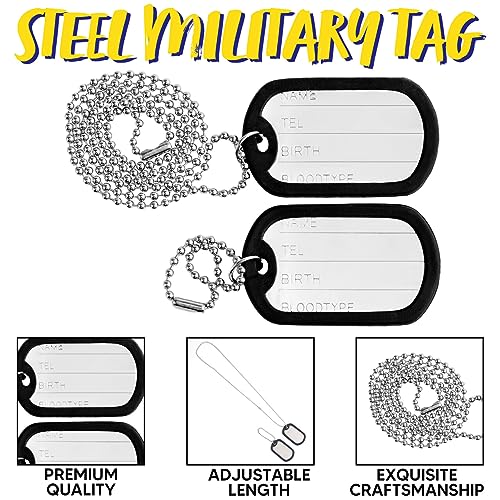 Spooktacular Creations Halloween Ammo Costume Accessories Included Army Bullet Belt with Fake Bullet and Dog Tag Necklace, Bandolier and Stainless Steel Military Tag Toy Set for Soldier Cosplay - Thumbnail 4
