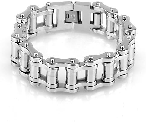 JOYEN Fashion Titanium Stainless Steel Heavy Mens Bike Chain Bracelet High Polish Men Jewelry