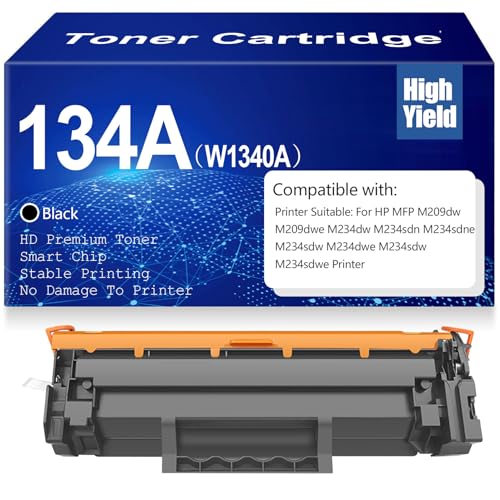 SXLXYOF M209dw M234dw Cartuchos de Toner 134A W1340A Toner Negro Alto Rendimiento Compatible para HP M209dwe M234sdn M234sdne M234sdw M234dwe M234sdw M234sdwe con Chip,W1340A Black 1PC