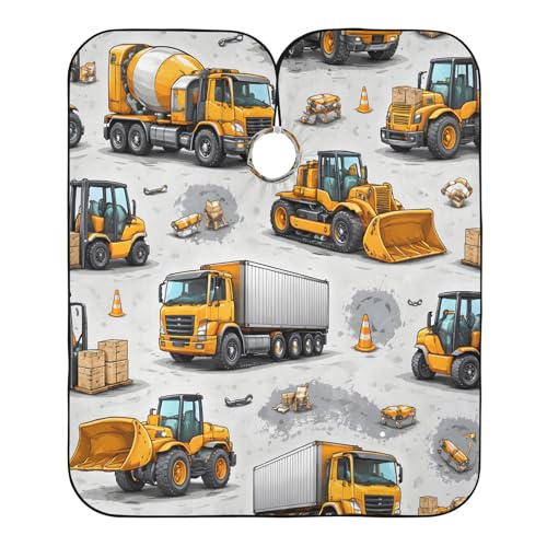 Capa de barbería impermeable para hombres con diseño de vehículos de construcción miniatura 2
