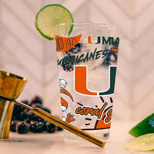 Image of Logo Brands NCAA 16 oz Pint Glass - Durable Glass With Bold Team Color- Chip-Resistant Rim Drinkware For Fans, Tailgates, Home Bars & Everyday Use