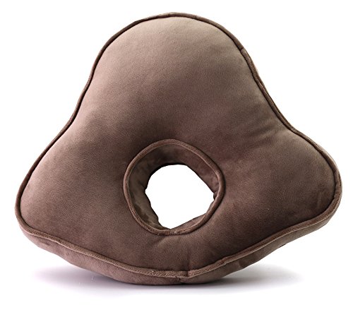 Nelipo 首枕(有孔)人間工学設計 多機能クッション 男女兼用 快適 昼寝まく オフィス枕 (ブラウン)