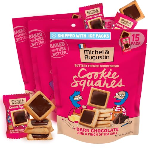 Image of Michel & Augustin Dark Chocolate Shortbread Cookies, 15ct Bags, 3-Pack