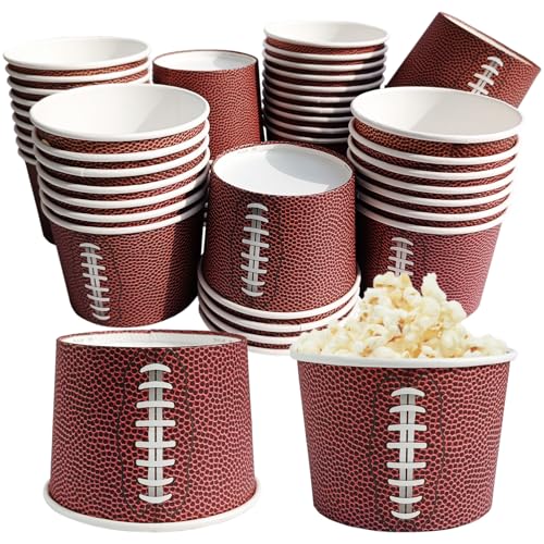 50 Pcs Football Snack Bowls Rugby Ice Cream Cups...