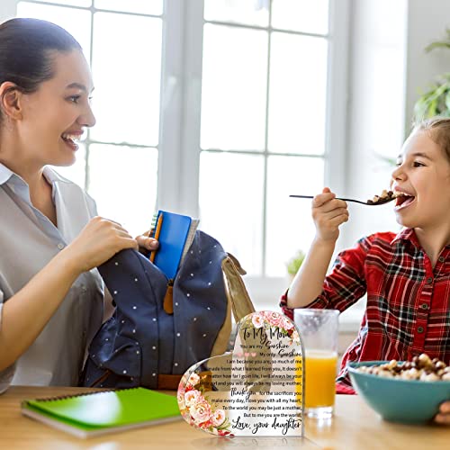 To My Mom Gift From Daughter Mother In Law Gift Bonus Mom Gift Acrylic Heart Mothers Plaque Gifts Grateful Birthday Gifts For Mom Acrylic Best Mom Sign Acrylic Love Sign, 5.91 X 5.91 X 0.55 Inch #TOP3