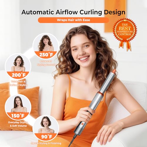 Image of 90 Degree Rotating Air Styler, 5 in 1 Hot Air Comb Set, Silver