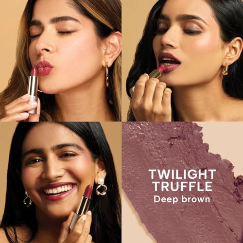 Image of RAS Luxury Oils Lumiere Satin Matte Lipstick | 8-Hr long stay Creamy Matte, Non-Drying, Lightweight & Pigmented | Natural infusion of Argan & Avocado | Vegan, Cruelty-Free