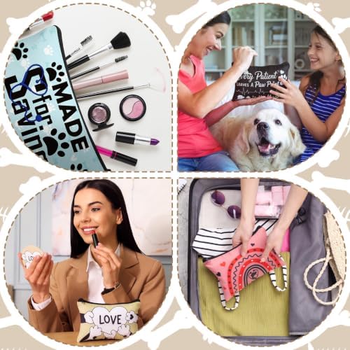 Kacctyen 20 Pcs Inspirational Gifts Canvas Cosmetic Bags Compact Mirrors Makeup Bags Thank You Travel Toiletry Pouch Bulk Mothers Day Gifts for Church Women Teacher Coworker Employee(Vet Tech) — view 3