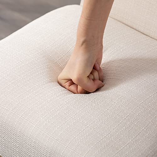 Rivova 27" Height Cream Fabric Bar Stools Set Of 2 Counter Height Stools With Back And Footrest For Kitchen Modern Metal Barstools, Linen Upholstered Farmhouse Bar Chairs Island Stools #TOP4