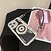 QoKcoahn 3D Vintage Camera Phone Case with Hand Strap - Unique Cool Silicone PC Shockproof Crossbody Protective Case for iPhone 12 Pro Max-Black