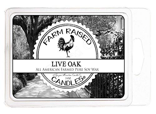 Farm Raised Candles - Live Oak - 100% Plant Based All Natural American Soy Wax Melts - Scented Warmer Cubes Blended with Essential Oils.