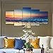 Pyradecor 5 Piece Extra Large Modern Seascape Artwork Gallery Wrapped Ocean Sea Beach Pictures Canvas Prints Waves Paintings on Canvas Wall Art for Living Room Bedroom Home Decorations XL