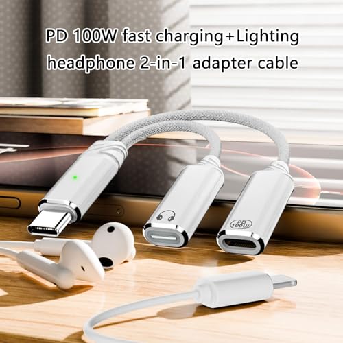 Image of 2 in 1 Type C Splitter to Type USB Headphone Sound Adapter Charging Cable Replacement for Tablet Fast Charging Cable Adapter
