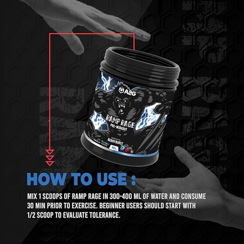 Image of A2G Ramp Rage Pre-Workout | India's First 22g Scoop Formula | HydroPrime, Creatine, Beta-Alanine, Citrulline for Pump, Energy & Focus | Berry Burst Flavor