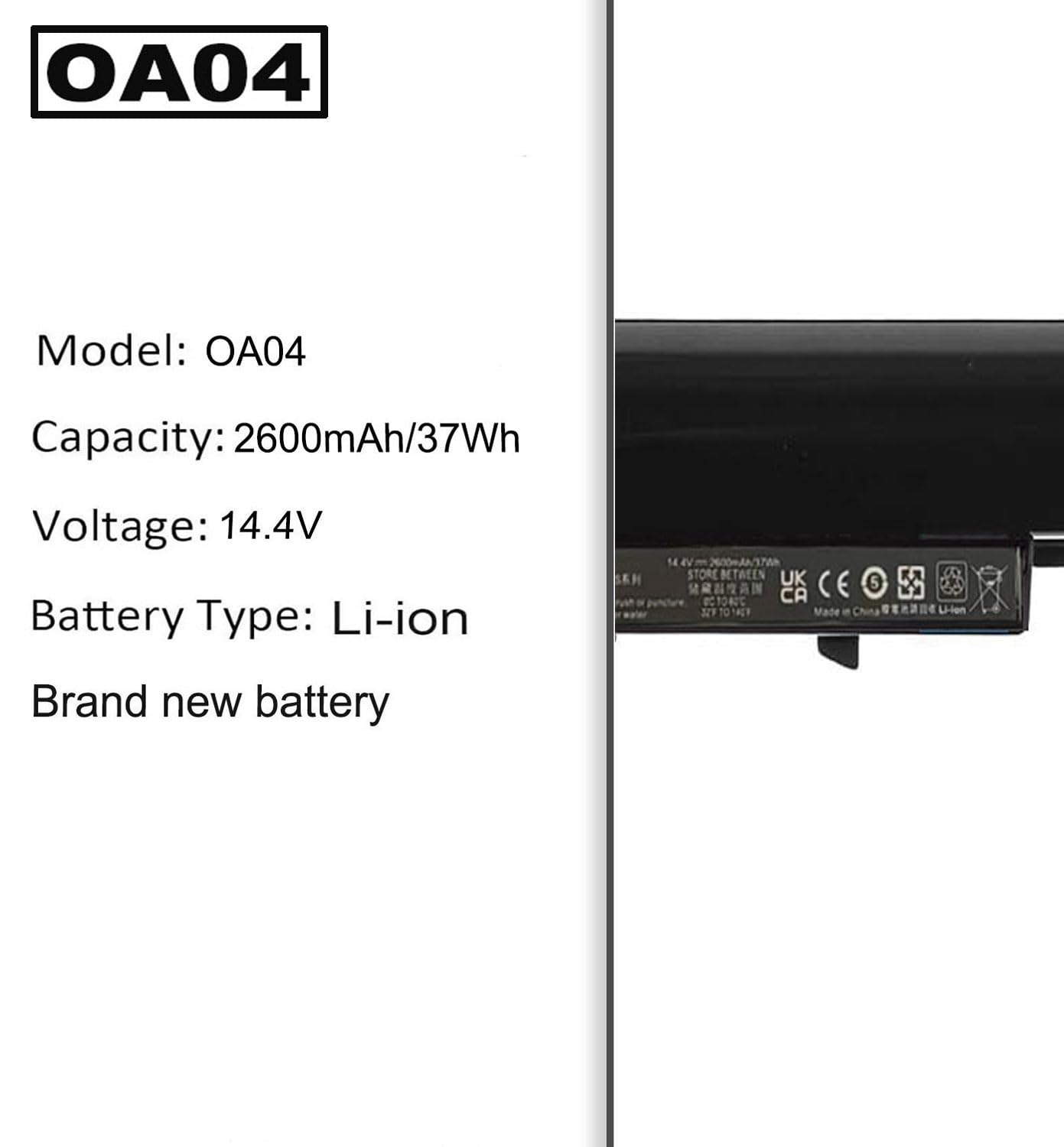 FESTAS 2600mAh OA04 OA03 Batterie Compatible avec HP 250 255 240 245 G2 | 250 255 256 240 245 246 G3 Series 14-R008NF 15-R103NF 740715-001 746641-001 HSTNN-LB5S Ordinateur PC Portable