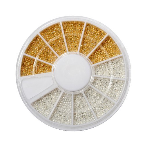 350buy Gold & Silver Caviar Bean Bead Steel Ball Bead Nail Art Decoration for Acrylic Nail