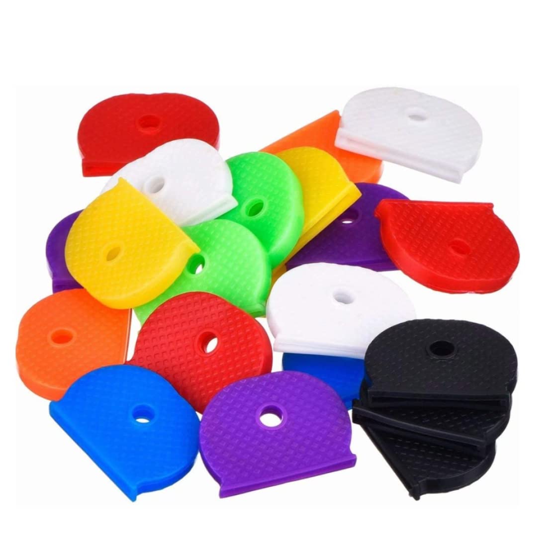 Elyebxj 24Pcs Key Caps Set, Flexible Key Covers For Easy Identifying House Door Keys, 8 Colors, Colour Caps