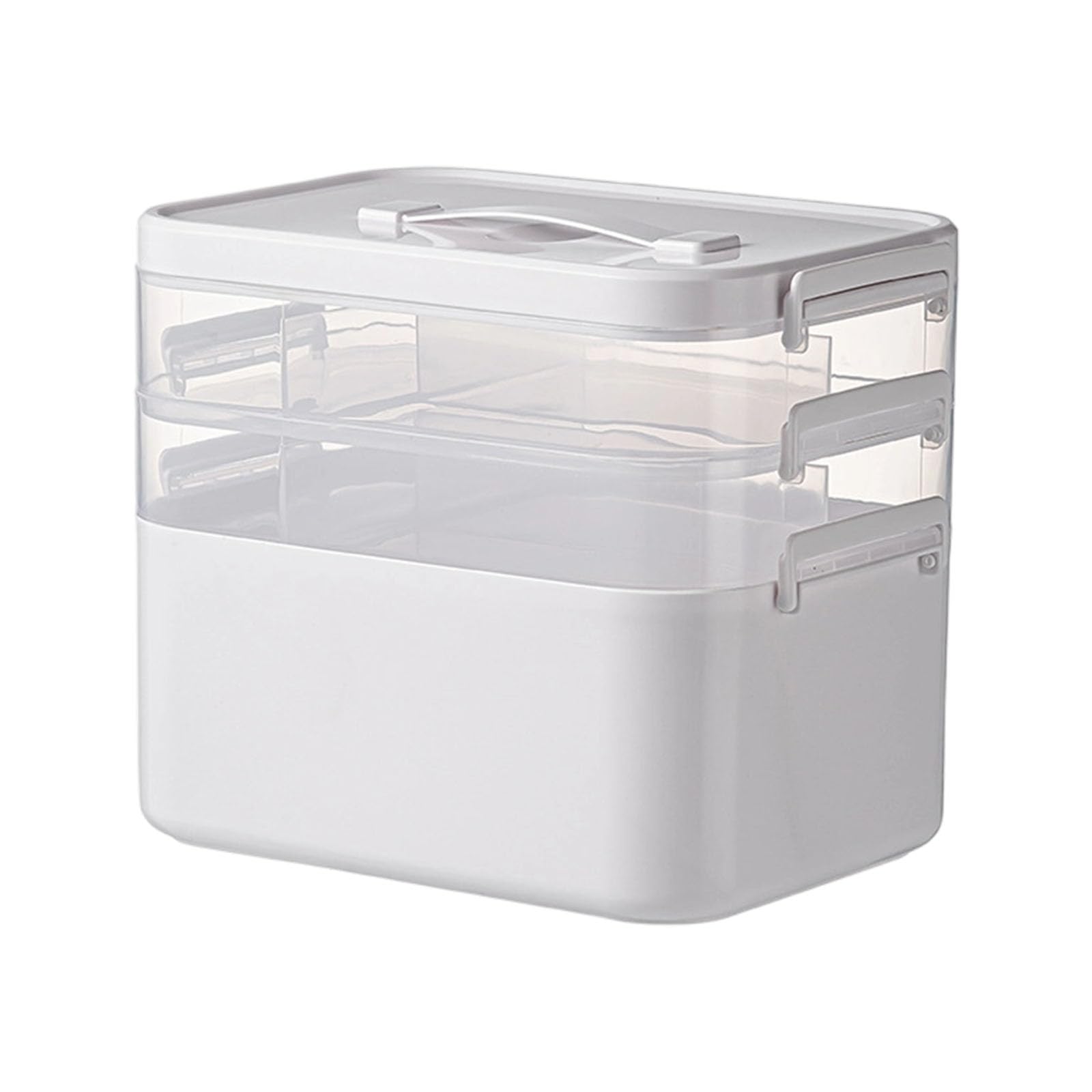 Msioytog Large Capacity Organizers Multilayer Designs Clear Lid Household Medicines Storage Box Portable and Sturdy Clear Viewing Medicines Storage Case