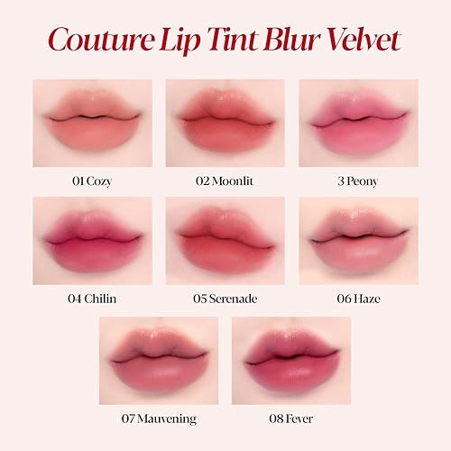 Miniatura 7 de Espoir Couture Lip Tint Blur Velvet #3 Peony 0.19 onzas  Lápiz labial líquido de color borroso natural  Tinte labial de fijación a prueba de manchas
