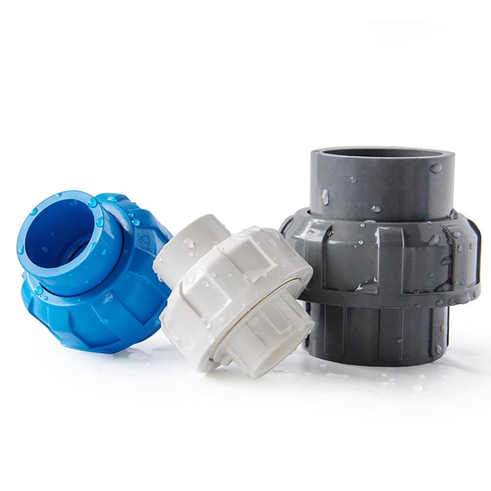 1 conector de unión de PVC duradero para riego y acuarios, junta de tubería azul de 50 mm para jardín, hogar y proyectos de bricolaje (azul, 25 mm)