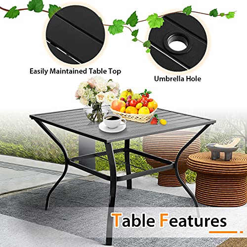 Aoxun-Outdoor-Patio-Dinning-Set-5-Pieces-Outdoor-Furniture-Set-4-Pieces-Swivel-Rocing-Chairs-and-1-Square-Table-with-an-Umbrella-Hole-Brown Aoxun-Outdoor-Patio-Dinning-Set-5-Pieces-Outdoor-Furniture-Set-4-Pieces-Swivel-Rocing-Chairs-and-1-Square-Table-with-an-Umbrella-Hole-Brown