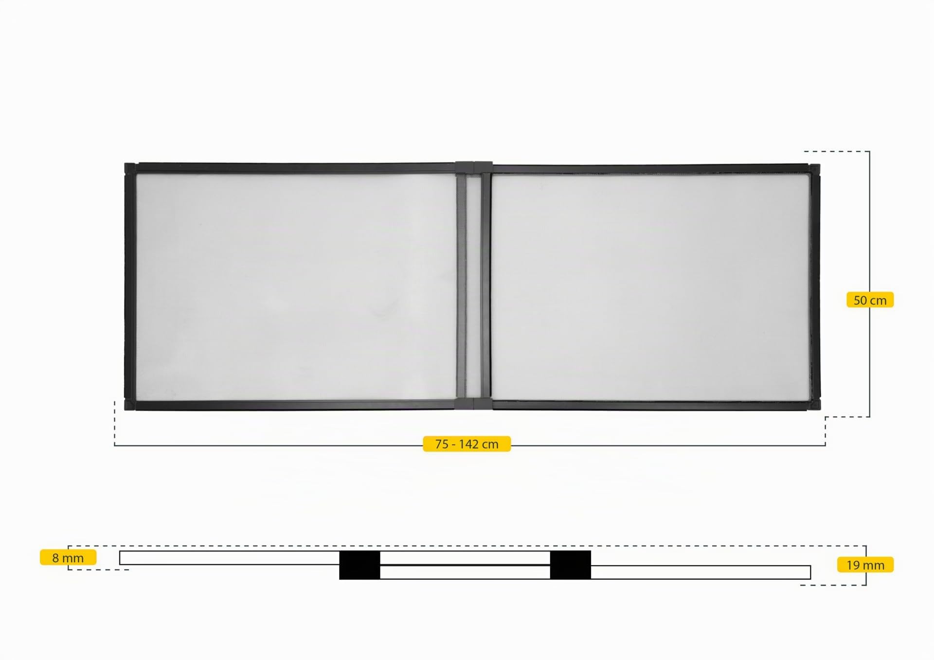 Schellenberg Moustiquaire coulissante, 50 x 75-142 cm, anthracite, toile en aluminium, ajustable individuellement, montage sans outils, 50815