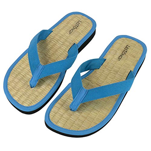 Japanwelt Les Tongs Basic Zori Sandales de cannelle avec semelles de cannelle en provenance de Vietnam Unisexe Différentes tailles 35 à 50 EU Noir - Bleu - bleu, 35/36 EU Cover