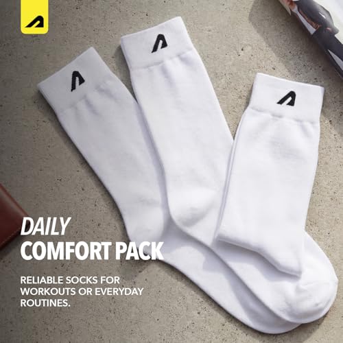 Image of Boldfit Socks for Men Combed Cotton Crew & Calf Length Formal Socks Breathable Anti-Odour Arch Support Anti-Slip Fit Reinforced Heel & Toe Soft Durable Office & Casual Wear, Pack of 3