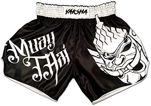 YAKSHA Men's Muay Thai Shorts/Kickboxing Trunks/Mixed Martial Arts Pants ? YIN (XL)