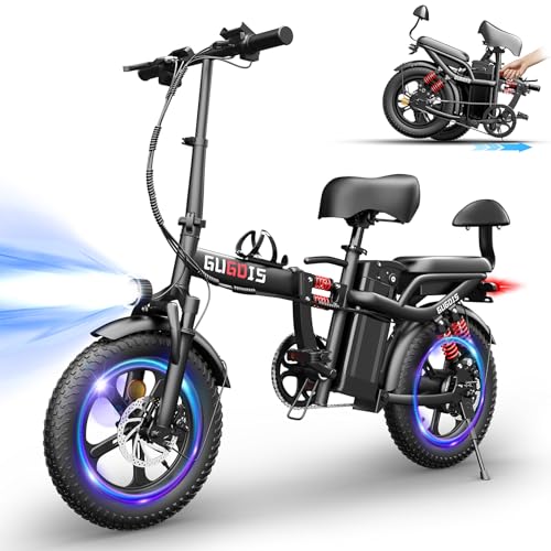 GugoIs Electric Bike for Adults,16/20" Commuter Ebike with 750/1000W & 748.8/960 WH Battery,Up to 25-60 Miles, 2 Seater Adults Electric Bicycles with Full Suspension image 4