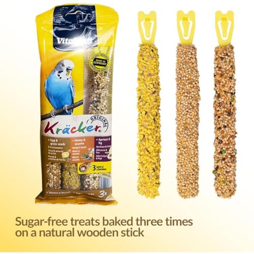 Fabylz Mart Budgie Food bundle of Budgie Seed Mix & Budgie Treats containing Menu 500g x1, Fruit Cocktail 200g x1, Kracker Trio Mix Egg Apricot Honey 3 Sticks and Budgie Millet Spray x6 - Image 6
