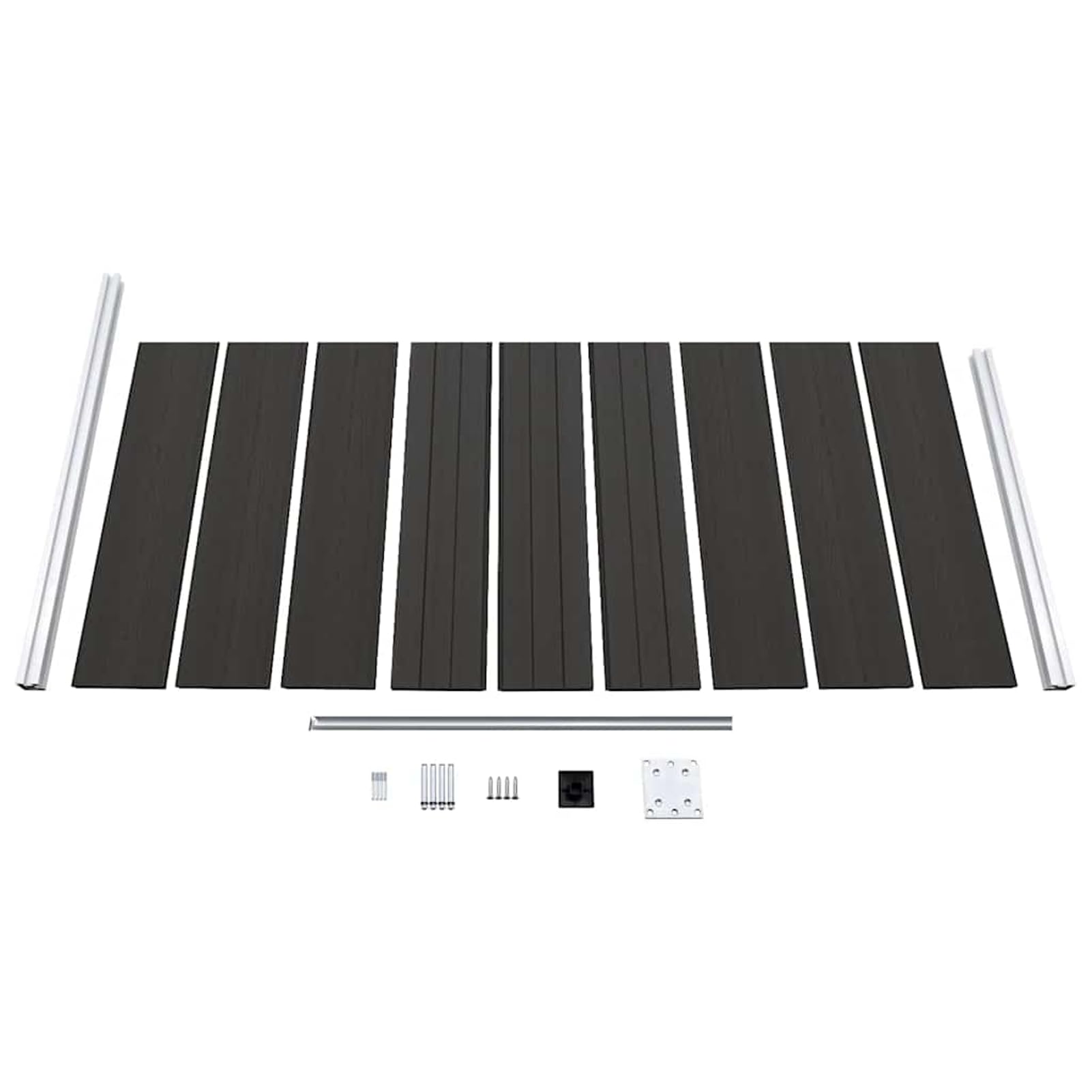 Gecheer Zaunelement WPC 95x186 cm Schwarz, WPC Zaun Sichtschutzzaun Windschutzzaun Gartenzaun für Terrasse Balkon Sitzbereich148979