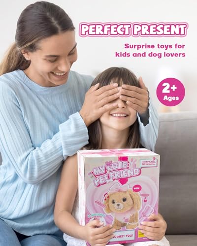 interactive toys electronic plush dog for girls pretend play doctor kit with dress up costume remote control puppy sing walk nod bark wag tail gifts for 2 3 4 years old kids toddlers