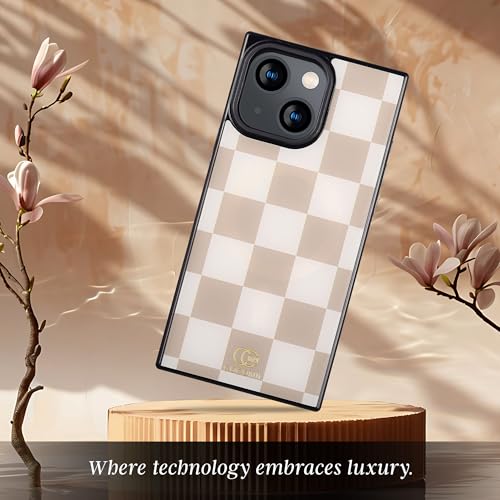 Image of COCOMII Rectangle for iPhone 15 Case, Neutral Checkered