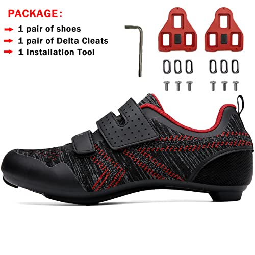 Image of Unisex Cycling Shoes Compatible with Peloton Indoor Riding Road Bicycle with Delta Cleats Outdoor Pedal Bike Shoes