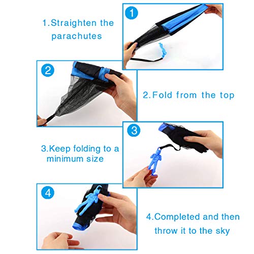 Monyus Parachute Toy 10 PCS Children\'s Flying Toys Tangle Free Throwing Hand Throw Parachute Army Man Toss It Up and Watching Landing Outdoor Toys for Kids Gifts