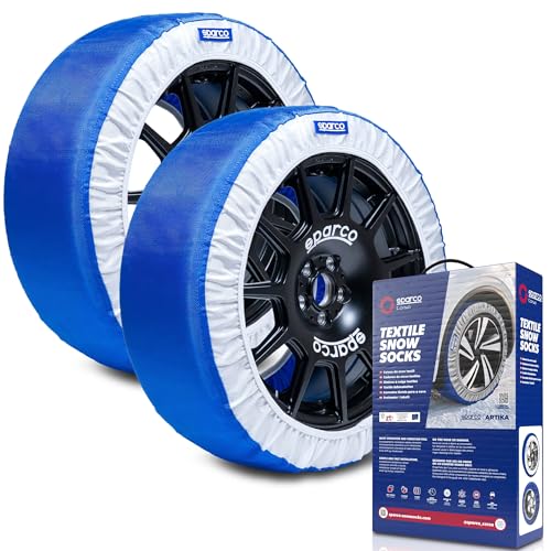 Sparco Cadenas de nieve textiles modelo Artika talla XL. Silenciosas y sin vibraciones. Instalación rápida y sencilla. Homologación EN 16662 1 y ÖNORM V5121. Compatibles con ABS