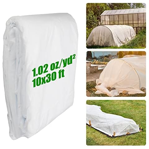 Plant Covers Freeze Protection,10x30ft 1.1oz Frost Cloth Blanket Floating Row Cover Garden Fabric for Winter Vegetables Outdoor Plants and Sun Cold Weather Pest Protection Cover