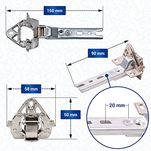 VIOKS Koelkastscharnier, set van 2 deurscharnieren, reserveonderdelen voor 00268698, koelkast, Bosch Siemens koelkast, Bauknecht koelkast, scharnieren voor inbouw, koelkast, deuren - Afbeelding 4