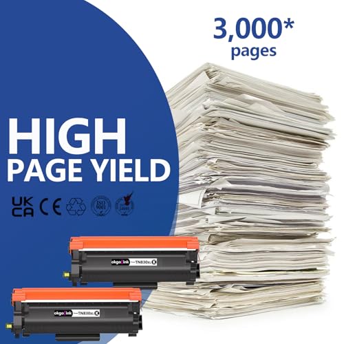 Image of Compatible TN830XL Toner Cartridge Replacement for Brother TN830 TN830XL /V /R TN-830XL TN 830 XL Toner use with HL-L2460DW DCP-L2640DW HL-L2405W MFC-L2820DW HL-L2400D HL-L2480DW Printer 2 Pack Black