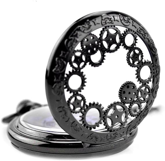 Wind-Up Mechanical Skeleton Shackle Clock with Valkyrie Box - Retro Design - Pocket Clock