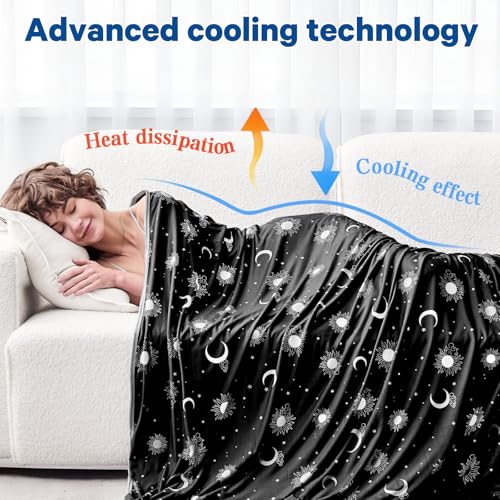 Image of inhand Cooling Blanket Throw(50 inchx60 inch) - Double Sided Cooling Blankets for Hot Sleepers, Cool Soft Lightweight Summer Blanket for Beach, Sofa Bed Couch, Room Decor, Gifts for Women Men Charcoal Black