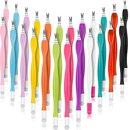 48 Cuticle Trimmer Remover Pusher Rubber Nail Cuticle Pusher Double Head Dead Skin Cuticle Knife Removal Fork Nail Cleaner Nail Art Tools for Men Women (Multicolor)