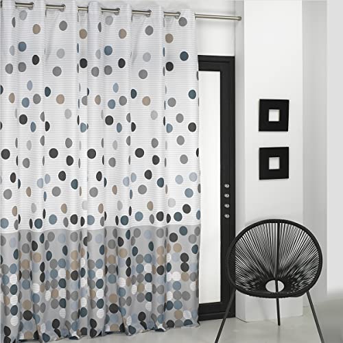 Lanovenanube Cortina confeccionada con ollaos Vilma - 150x260 cm - Color Gris