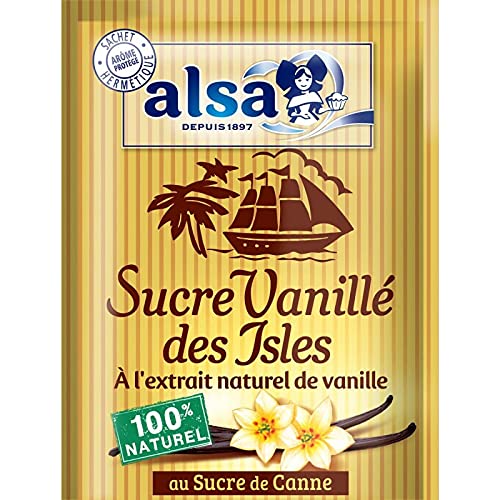 ALSA - Sucre Vanillé Des Isles - Pour des délices sucrés exotiques - 53g - Le Lot De 4