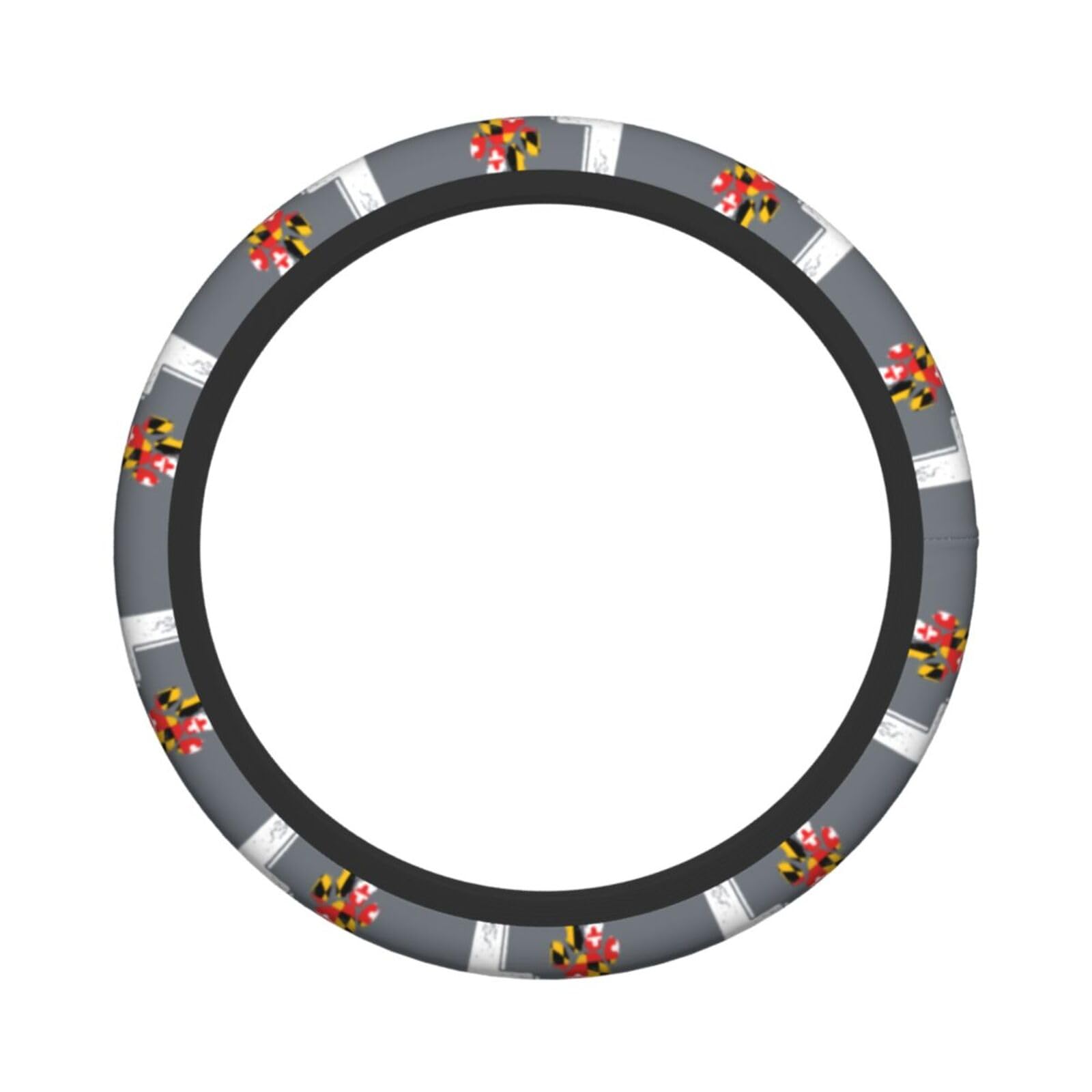 Love Paw Maryland State Flag Steering Wheel Cover Protector Elastic Neoprene Car Wrap Accessories Vehicle Auto Trucker Interior Decor Non Slip Universal Fit 15 inch for Men Women