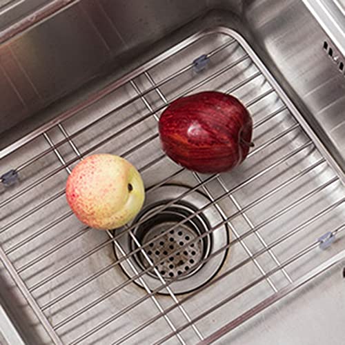 Cestello scolapasta in acciaio inox per lavello scolapiatti multifunzione da cucina frutta verdura piatto scolapiatti griglia di protezione per lavello da cucina per cucina domestica/argento
